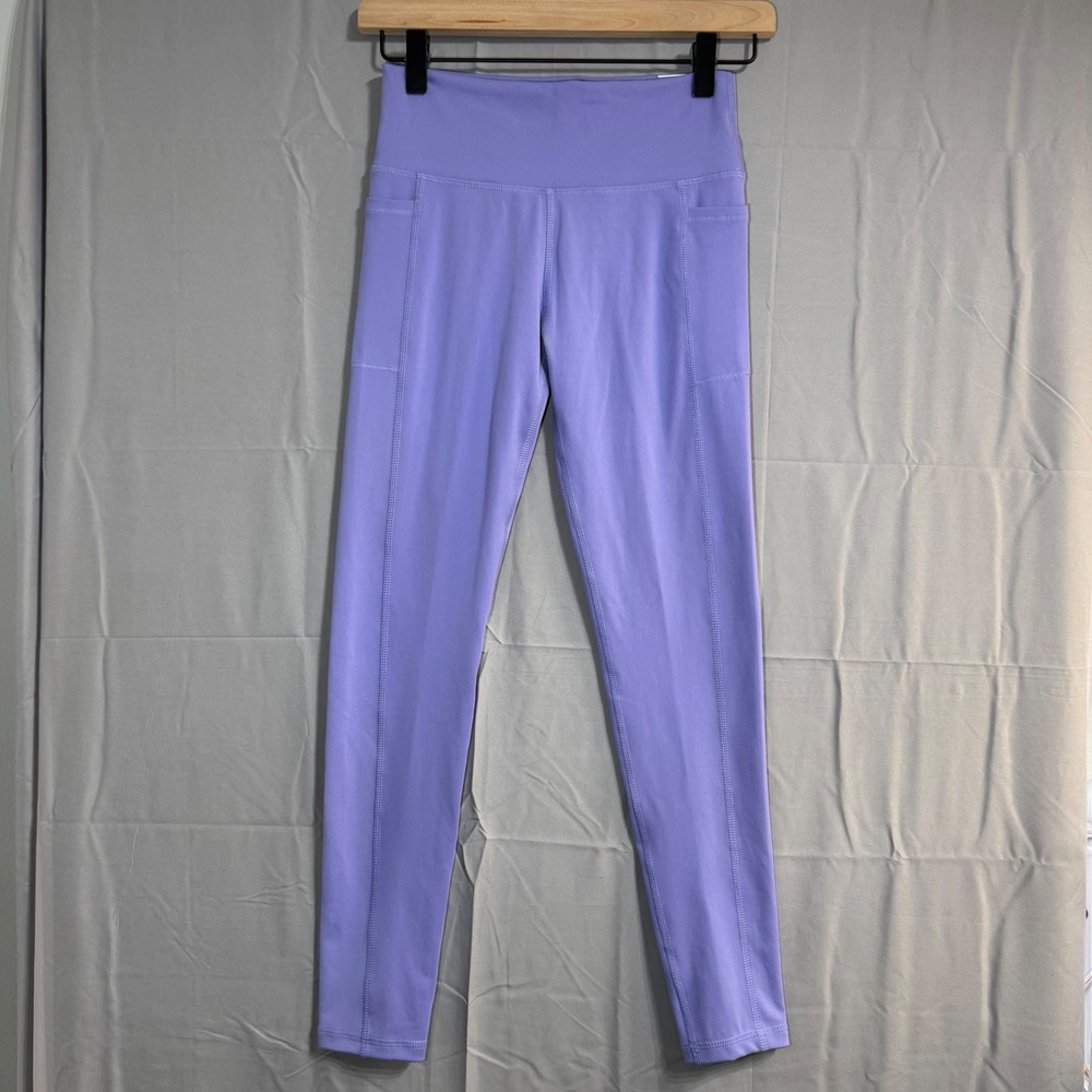 DSG Momentum High Rise Leggings Frozen Purple Girls Large 14 Full Length Pockets
